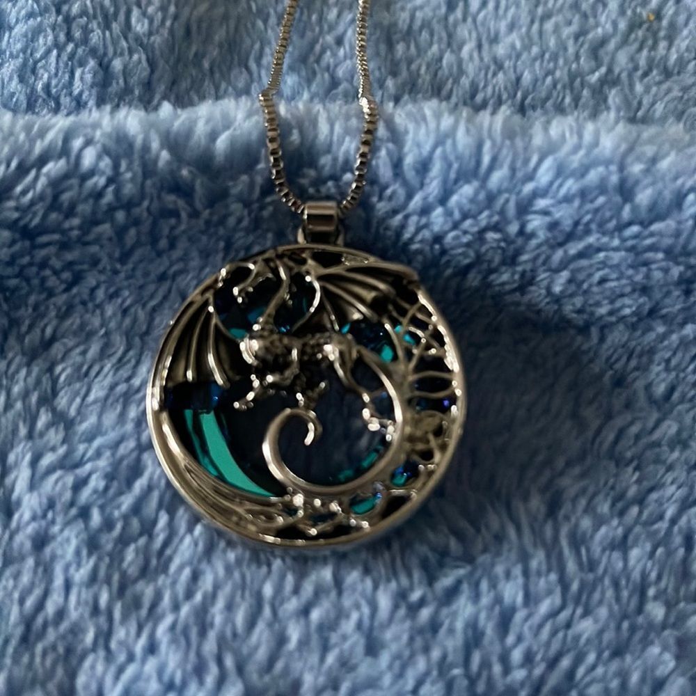 3D Silver Toned Dragon Pendant